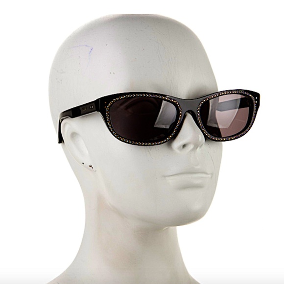 Céline - 07 Sunglasses in Acetate with Crystals and Metal - Black - Sunglasses - Picture 1 of 13